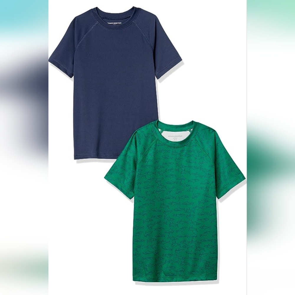 50% Off Boys and Toddlers' UPF 50+ Short-Sleeve Swim Shirt 2 pack
